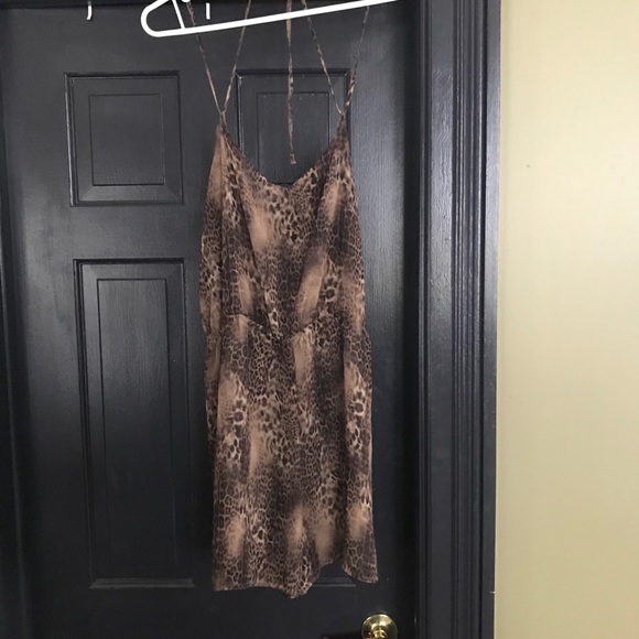TopShop Leopard Jumpsuit sz Large - Picture 1 of 5